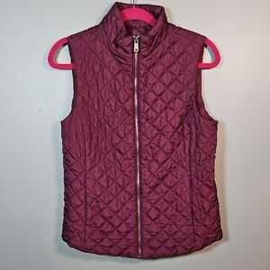 Banana Republic Deep Purple Burgundy Quilted Vest